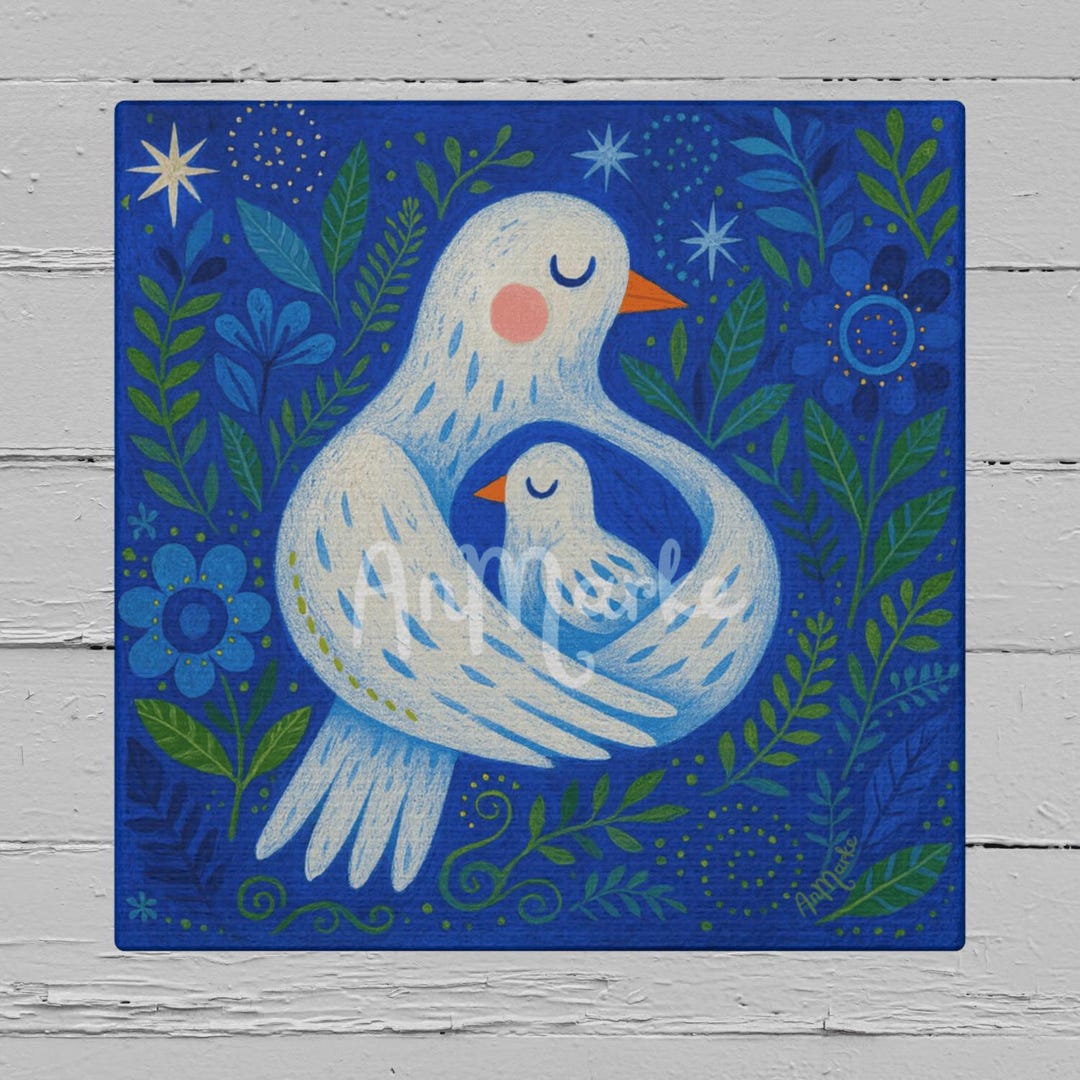 Folk Art - in the Shelter of Love - Digital Download | Colorful Wall ...