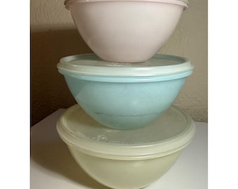 VTG 1954 Tupper Seal Tupperware Pastel Millionaire Line With Original Lids