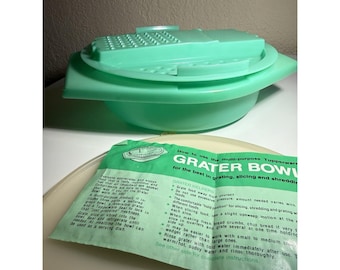 TUPPERWARE Grater Shredder Slicer Storage Bowl Jadite Green 3pc Instructions