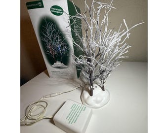Department 56 Multi-colored Light Fresh Frost Trees In Box Tested Works