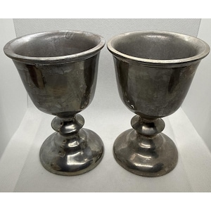Plough Tavern 5-1/8" Wine/Water Goblets Wilton Armetale Pewter Stamped RWP USA