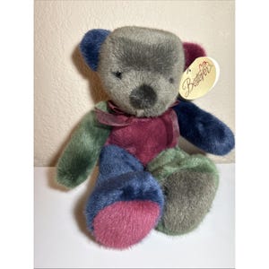 Bestever Christmas Rainbow Patchwork Bear Stuffed Animal Plush 14" Tags