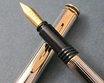 Waterman MAESTRO Cartridge Fountain Pen Gold Plated F Nib France NOS Vintage