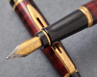 Waterman Expert II Fountain Pen Cartridge France Steel M Nib Burgundy (Kp)