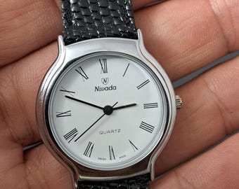 Nivada Swiss Ladies Quartz Watch – Unworn / Harley Ronda Movement Dress Watch 1980s Vintage NOS