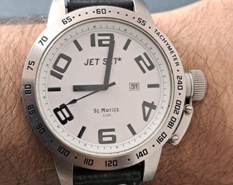 Jet Set collection St Moritz - Miyota Quartz Big  Wrist Watch Sweden Vintage