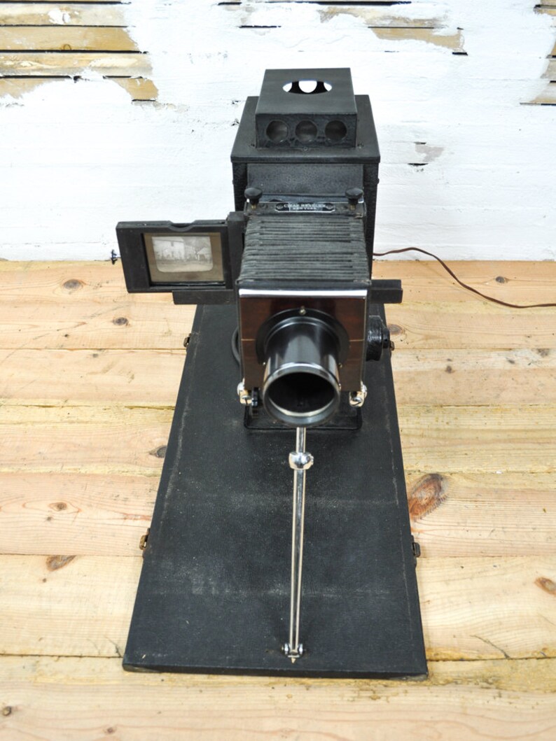 Fabulous 1900s Slide Projector with Box of Photo Glass Slides Etsy