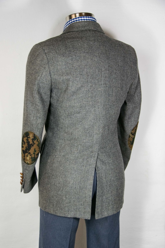 36 short preppy gents gray wool blazer with custom