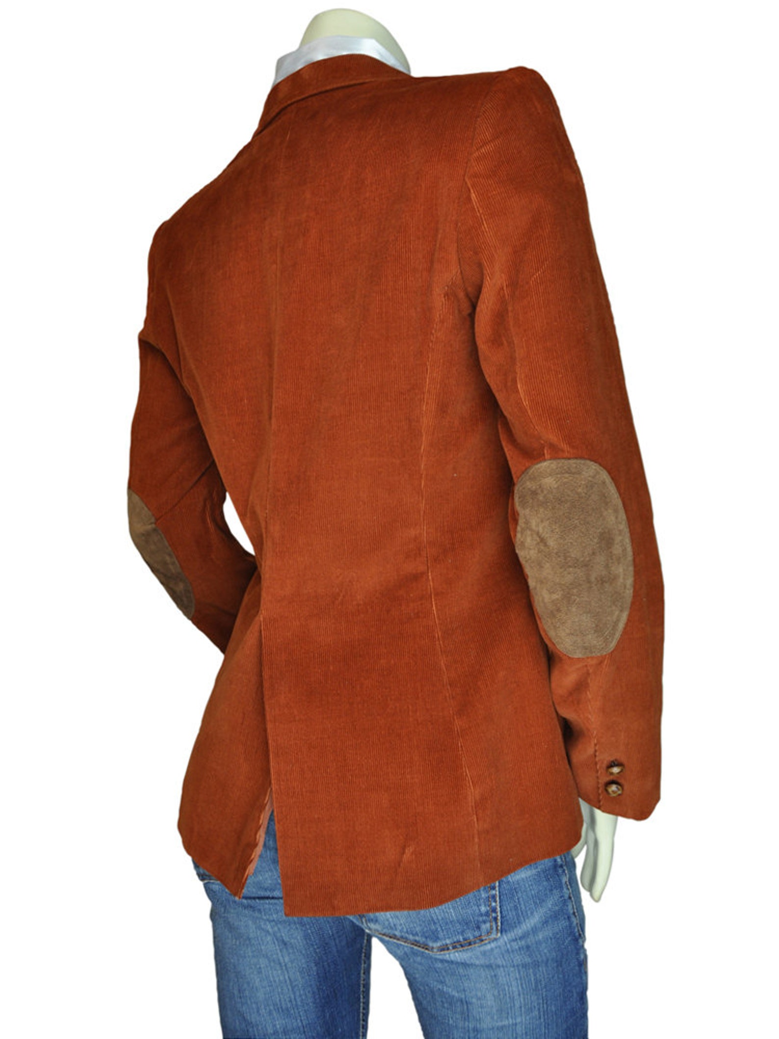 Elbow Patch Womens Brown Corduroy Blazer Etsy