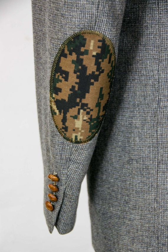 36 short preppy gents gray wool blazer with custom