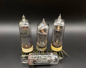 時計用の大型ニキシー管 IN-14 (ИН-14) 6 個セット、中古、100 時計用の大型ニキシー管 IN-14 (ИН-14) 6 個セット、中古、100