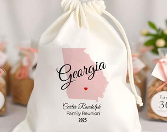 Personalized Georgia State Bag - Atlanta Wedding Bag - Georgia Wedding Favor - Destination Wedding Favor - Beach Wedding - Wedding Favor Bag