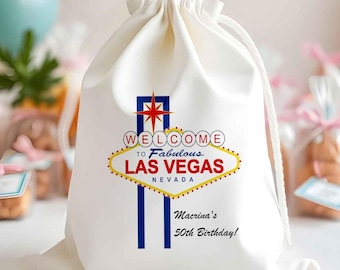 Las Vegas Hangover Kit-Bachelorette Party Muslin Bag-Custom Mini Favor bag-Bridal shower bag-Christmas Hangover Kit Bags-Recovery kit