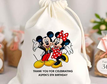 Mickey and Minnie Mouse Inspired Favor Bags-Mickey Mouse Gift Bags And Treat Bags-Thank You Bags Return Gifts-Kids Birthday Gift from Mom