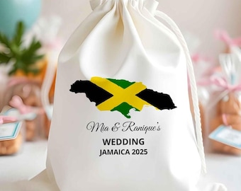 Personalized Jamaica Destination Hangover Kit -Winter celebration gifts- Jamaican Map Flag -Jamaica Beach Party -Jamaica Vacation Favor Bags