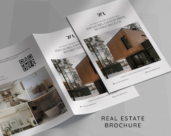Minimalist Real Estate Brochure Template | Bi-Fold Brochure | Property Listing | Realtor Marketing | Canva Design