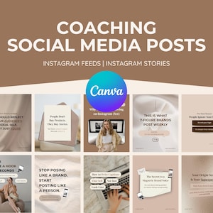 Socialmedia-sjablonen voor coaching | Businesscoach | Marketingbericht | Canvassjabloon