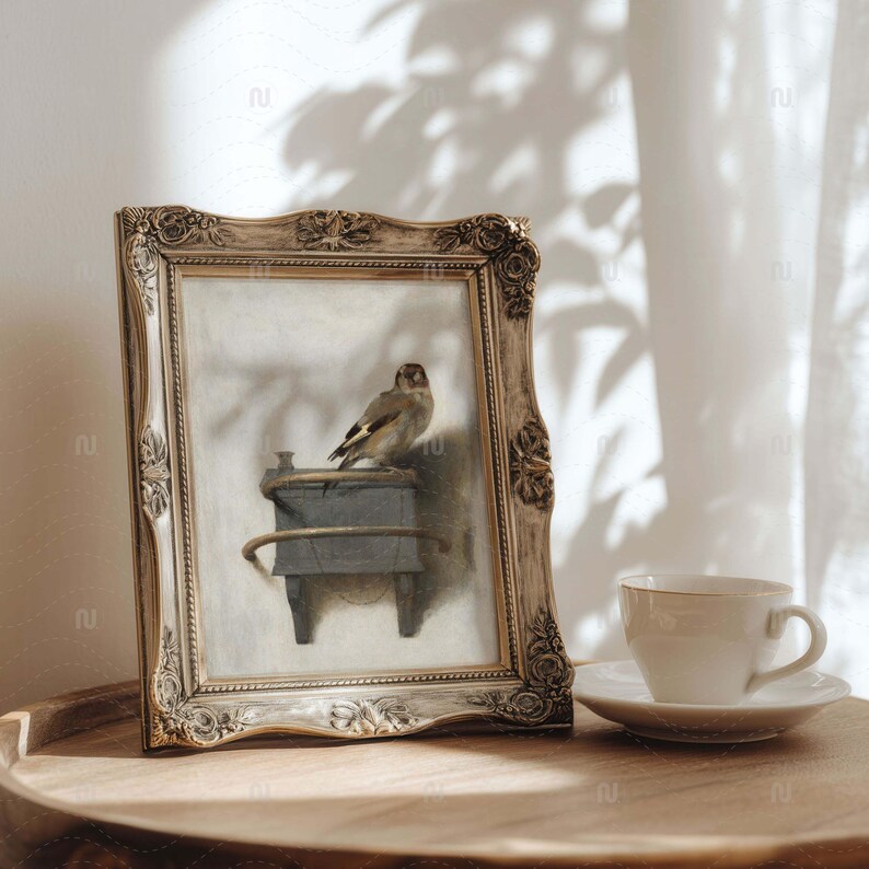 Vintage Ornate Bronze Frame Mockup 4x5 Ratio | Antique Picture Frame PSD Smart Object