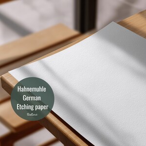 Flat Lay Poster Mockup 4x5 Ratio Hahnemuhle German Etching Paper on Wood Table, 8x10 Art Print Template
