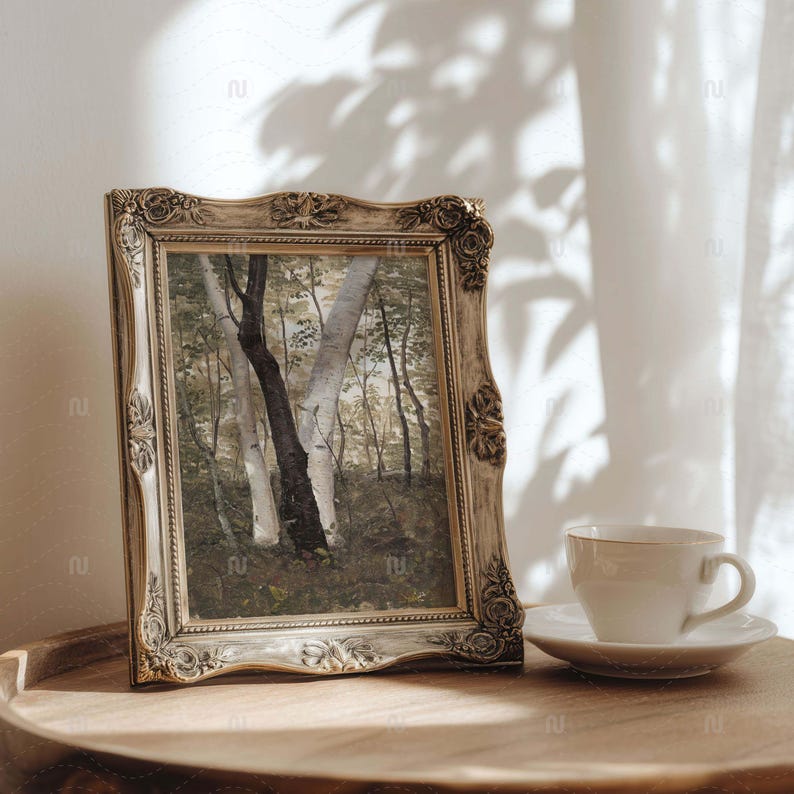 Vintage Ornate Bronze Frame Mockup 4x5 Ratio | Antique Picture Frame PSD Smart Object