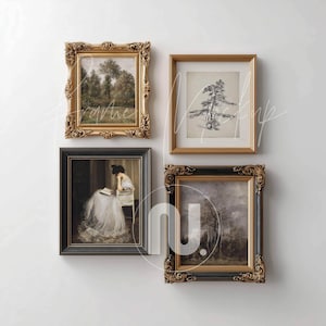 Set of 4 Vintage Frame Mockups: 4x5 Ratio Elegant Mockups, PSD (Digital Download)