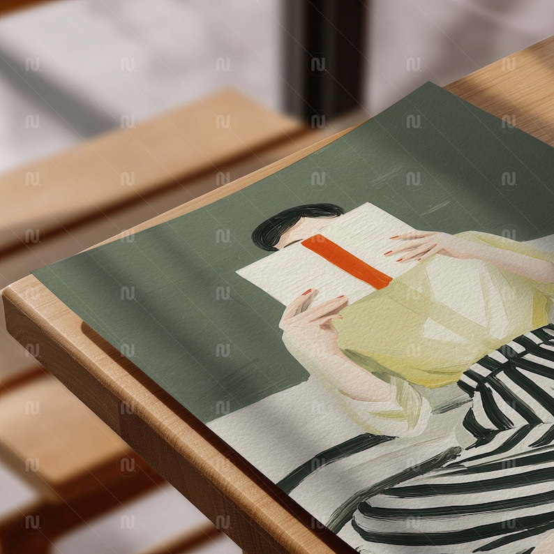 Flat Lay Poster Mockup 4x5 Ratio Hahnemuhle German Etching Paper on Wood Table, 8x10 Art Print Template