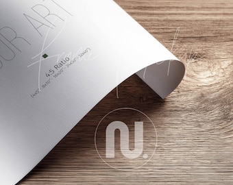 4x5 Ratio Close Up Poster Mockup: High Detail Horizontal Poster (PSD Smart Object)