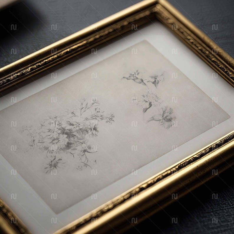 Horizontal Din A Frame Mockup PSD 5x7 Ratio Classic Gold Flat Lay Smart Object PSD