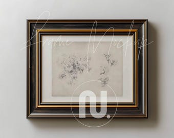 Mockup horizontaal houten frame Din: 5 x 7, donker hout, eenvoudig frame (PSD voor slim object)