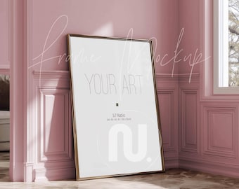 5x7 Ratio Frame Mockup: Din A Changeable Wall Color Mockup(Smart Object PSD, JPG)