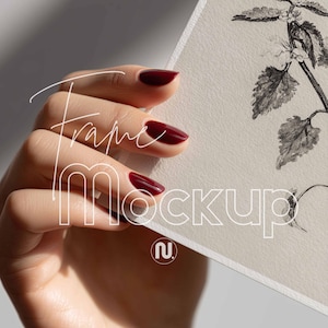 Vertical Close Up 4x5 Ratio Mockup, 8x10 Hahnemuhle German Etching Paper Texture Poster PSD