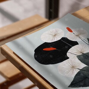 Flat Lay Poster Mockup 4x5 Ratio Hahnemuhle German Etching Paper on Wood Table, 8x10 Art Print Template