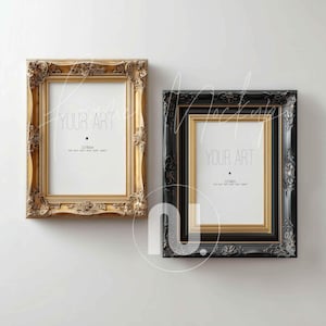 Conjunto de 2 maquetas de marcos vintage con relación de aspecto 2x3: maquetas elegantes y versátiles, PSD (descarga digital)