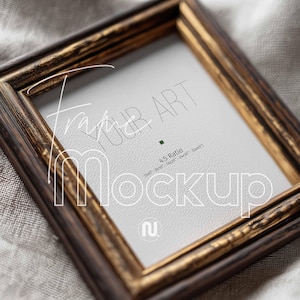 4x5 Ratio Close Up Detail Frame Mockup: Flat Lay Vertical Frame, PSD Smart Object