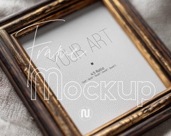 4x5 Ratio Close Up Detail Frame Mockup: Flat Lay Vertical Frame, PSD Smart Object