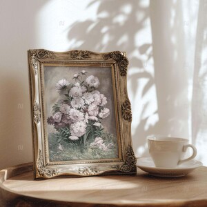 Vintage Ornate Bronze Frame Mockup 4x5 Ratio | Antique Picture Frame PSD Smart Object