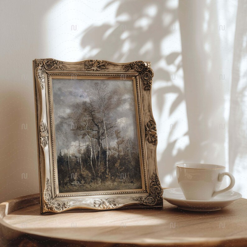 Vintage Ornate Bronze Frame Mockup 4x5 Ratio | Antique Picture Frame PSD Smart Object