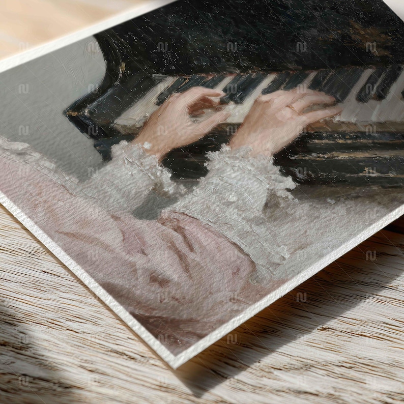 Horizontal 4x5 Ratio Poster Mockup with Hahnemuhle German Etching Paper Texture Detail, 8x10 PSD