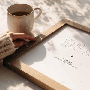 4x5 Ratio Close Up Detail Frame Mockup: Earthy Tones PSD (Digital Download)