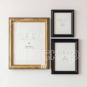 Zestaw 3 makiet ramek w stylu vintage: eleganckie i wszechstronne makiety Din A Ratio, PSD (do pobrania w wersji cyfrowej)