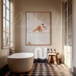 Din A Ratio Badezimmer Rahmen Mockup: Badewanne Print Mockup, PSD Smart Objekt (Digitaler Download)