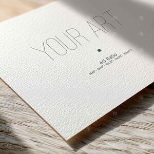 Horizontal 4x5 Ratio Poster Mockup with Hahnemuhle German Etching Paper Texture Detail, 8x10 PSD
