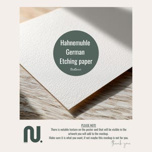 Horizontal 4x5 Ratio Poster Mockup with Hahnemuhle German Etching Paper Texture Detail, 8x10 PSD