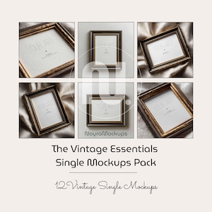 Vintage Einzelrahmen Mockups Paket | 12 Elegante PSD Smart Objekt Rahmen | Wand Kunst Display