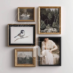 Set of 5 Vintage Frame Mockups: 4x5 Ratio Elegant Mockups, PSD (Digital Download)