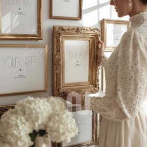 Set of 6 Vintage Frame Mockups: 4x5 and Din A Ratio Mockups, PSD (Digital Download)