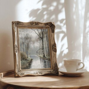 Vintage Ornate Bronze Frame Mockup 4x5 Ratio | Antique Picture Frame PSD Smart Object