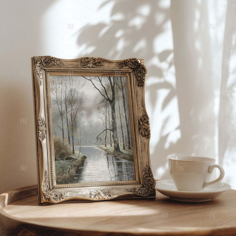 Vintage Ornate Bronze Frame Mockup 4x5 Ratio | Antique Picture Frame PSD Smart Object