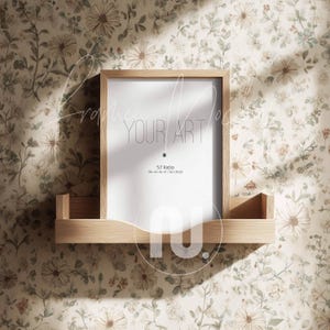 Maqueta de marco para estante de guardería con proporción Din A: Habitación acogedora de 5x7 (objeto inteligente PSD, JPG)