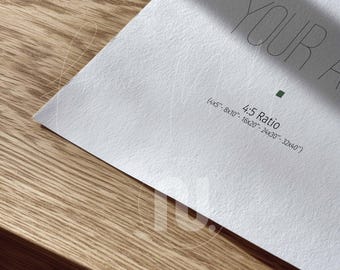 4x5 Ratio Close Up Poster Mockup: Closeup Detail Horizontal Poster (PSD Smart Object)